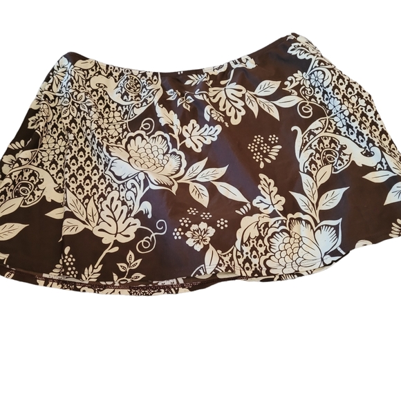 Aerin Other - *Sale* Aerin Rose Tankini Skirt Bottom Plus Size 1X Brown & Beige Floral Pattern